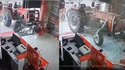 VIRAL VIDEO: Parked Tractor Turns On Without Driver, Smacked Into Showroom Glass