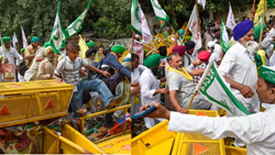 WATCH: Farmers Break Barricades Near the Wrestlers' Protest Site at Jantar Mantar