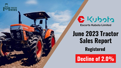 June 2023 Escorts Kubota Tractor Sales Report- Registered a Decline of 2.0 % on Total Sales 