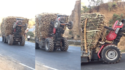 WATCH: Internet Has Been Left Stunned By A Viral Video Of Overloaded Tractor